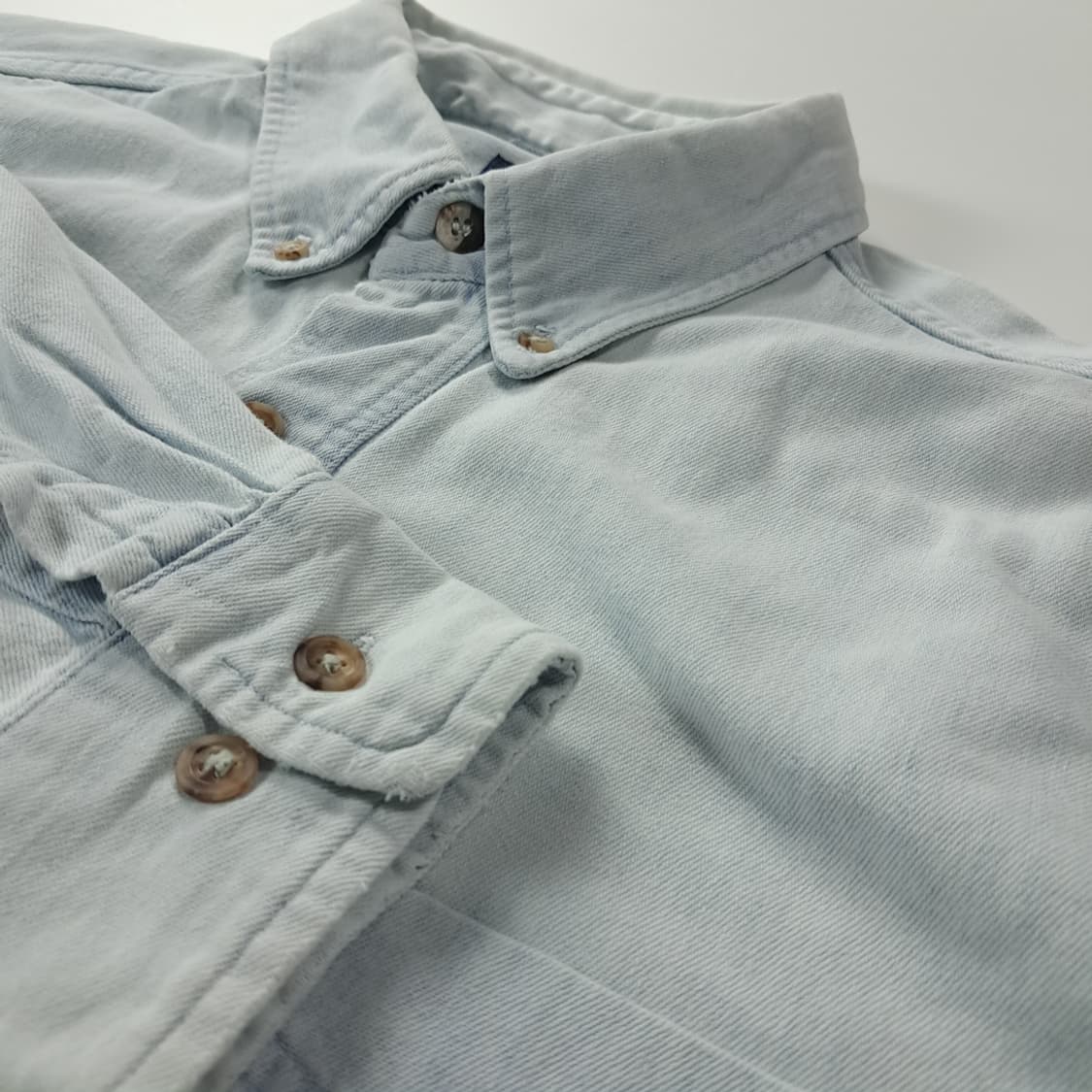 CK450 L 갭 90s 미국판 연청 데님 셔츠 남방 상품이미지4