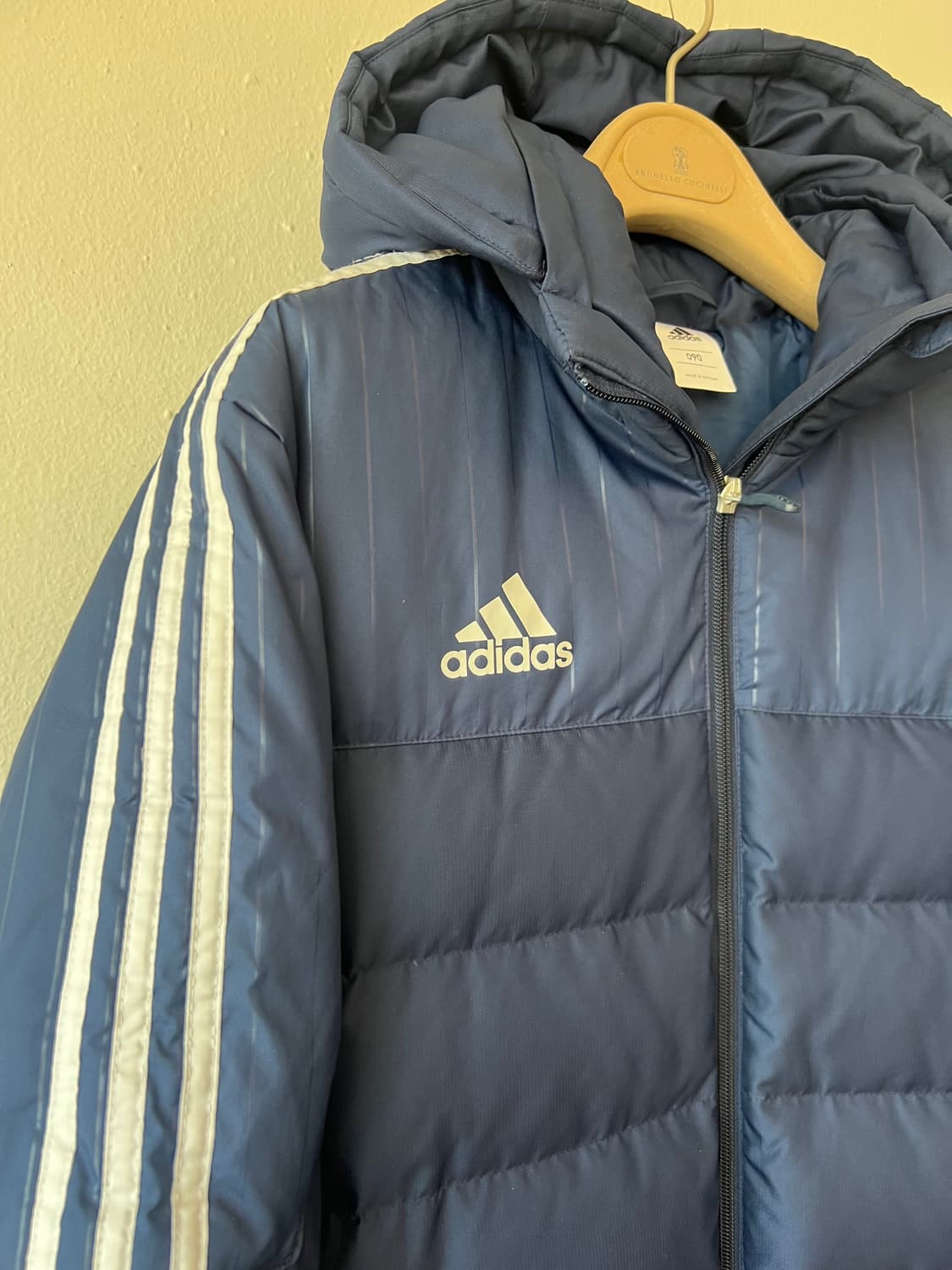 아디다스 남여공용 네이비 다운패딩점퍼 후드롱패딩  상품이미지4