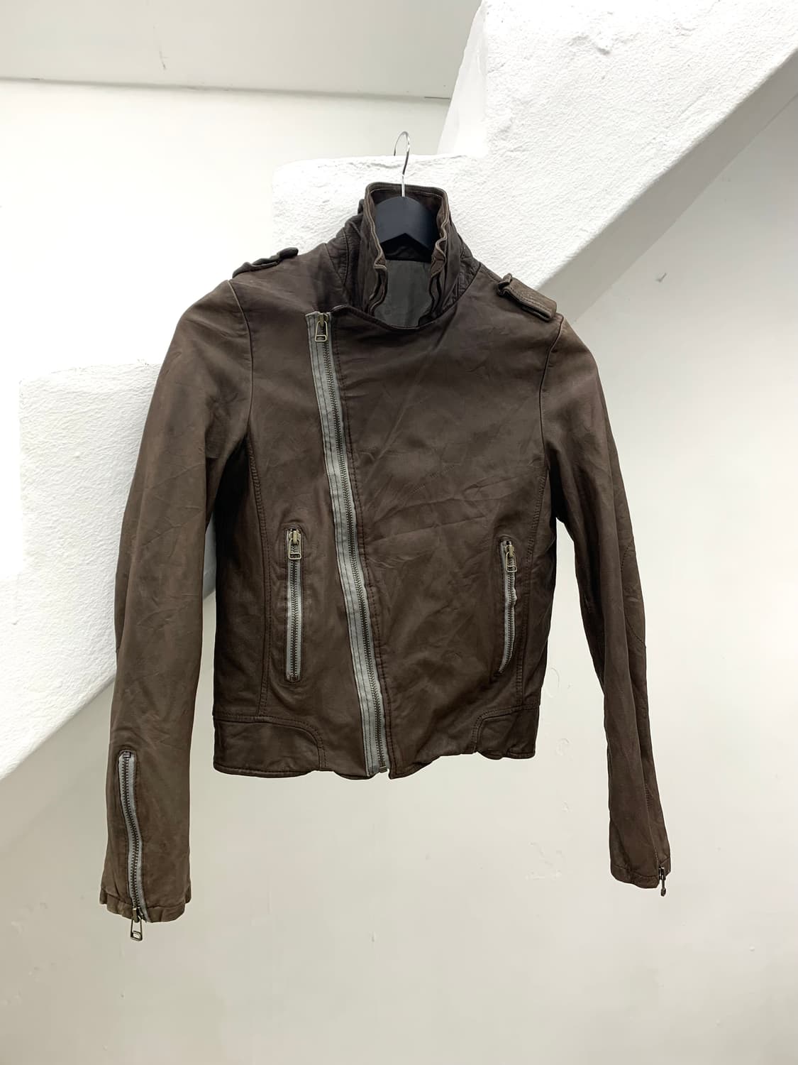 Mocha brown Italian lambskin rider jacke 상품이미지7