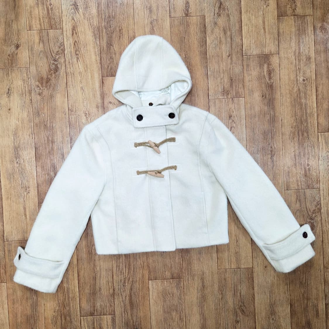 파르티멘토(PARTIMENTO) 헤어리 울 숏 더플코트 프리사이즈 새상품 상품이미지2