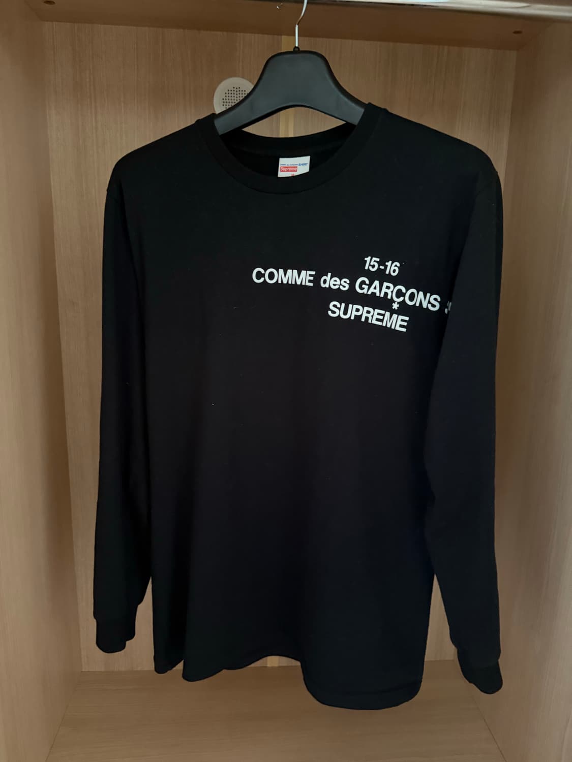 슈프림 꼼데가르송 롱슬리브 블랙 M 상품이미지2