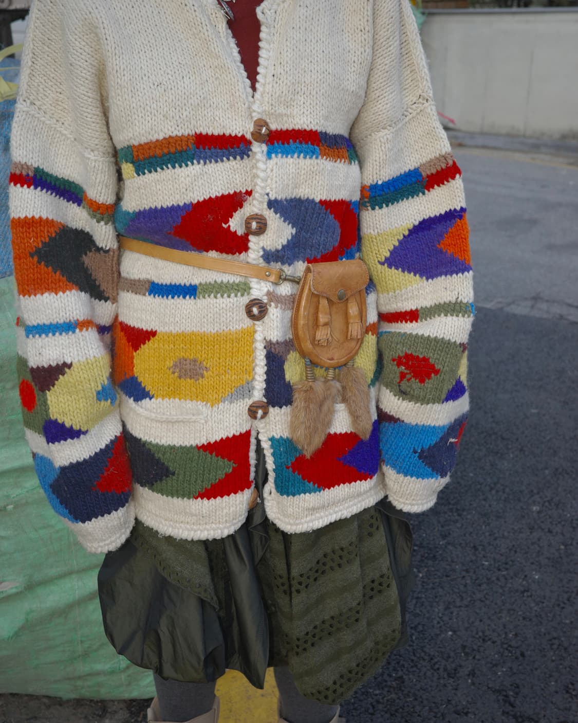 빈티지 mens bigi 레더 래빗 테슬 웨이스트백 상품이미지6