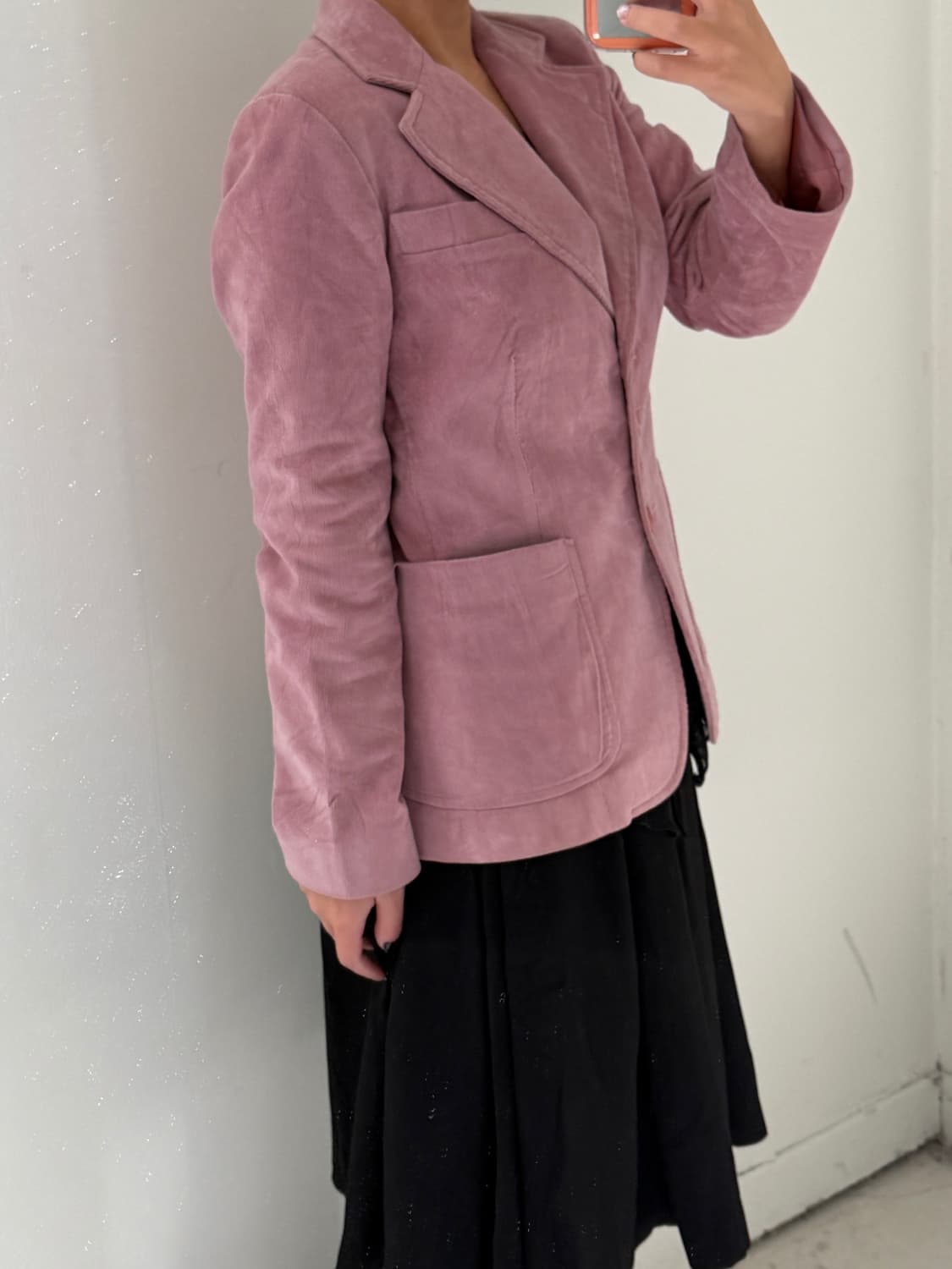 일본빈티지 핑크 클래식 코듀로이 블레이저 상품이미지3