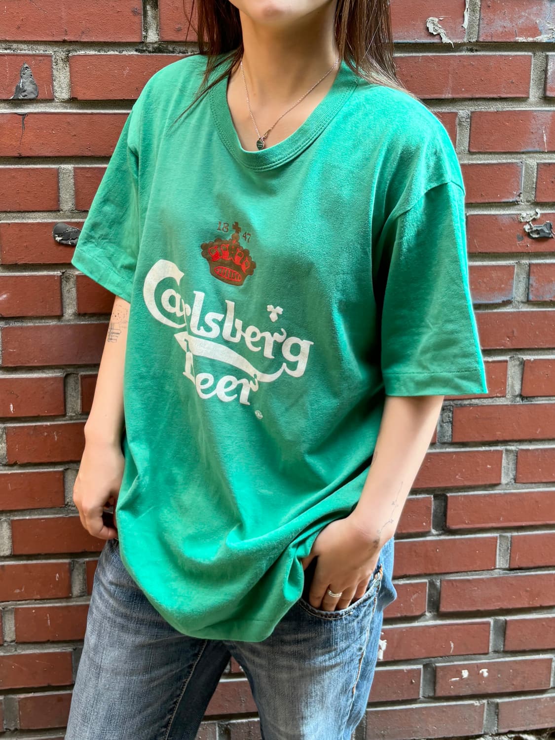 90‘s 싱글스티치 Carlsberg 그래픽 빈티지 반팔티 상품이미지2