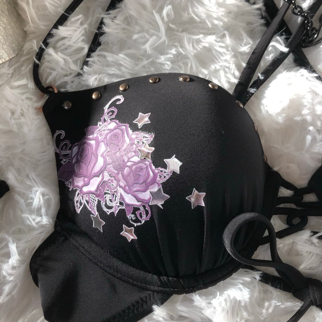 블랙 큐빅 로즈 비키니 Set 상품이미지2