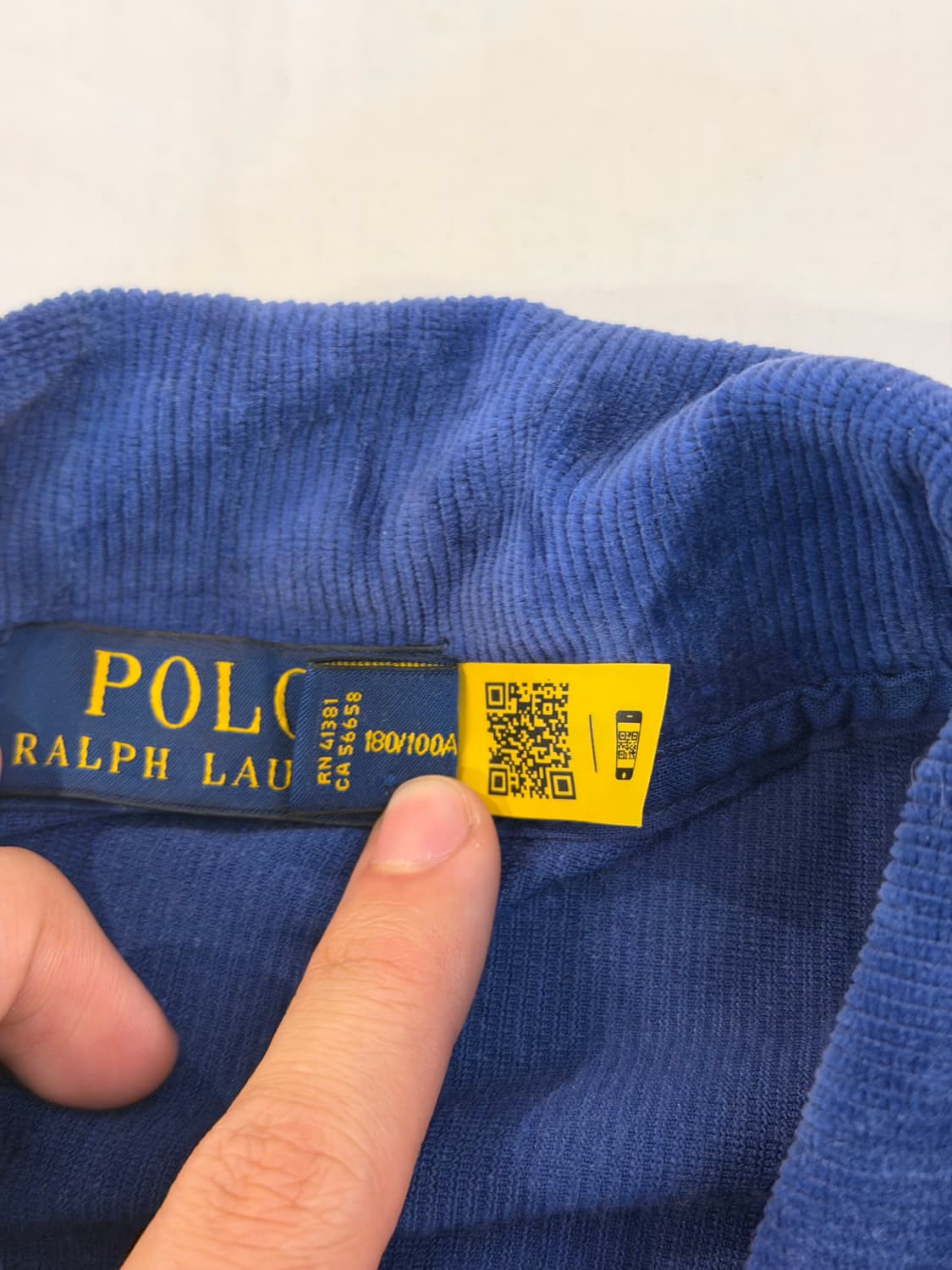 최신형) 폴로 랄프로렌 코듀로이 하프집업 니트 블루 상품이미지4