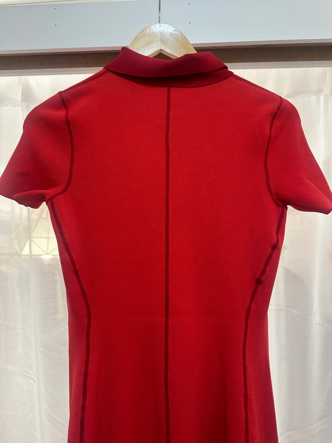 라코스테 레드 반팔 카라 원피스 상품이미지5