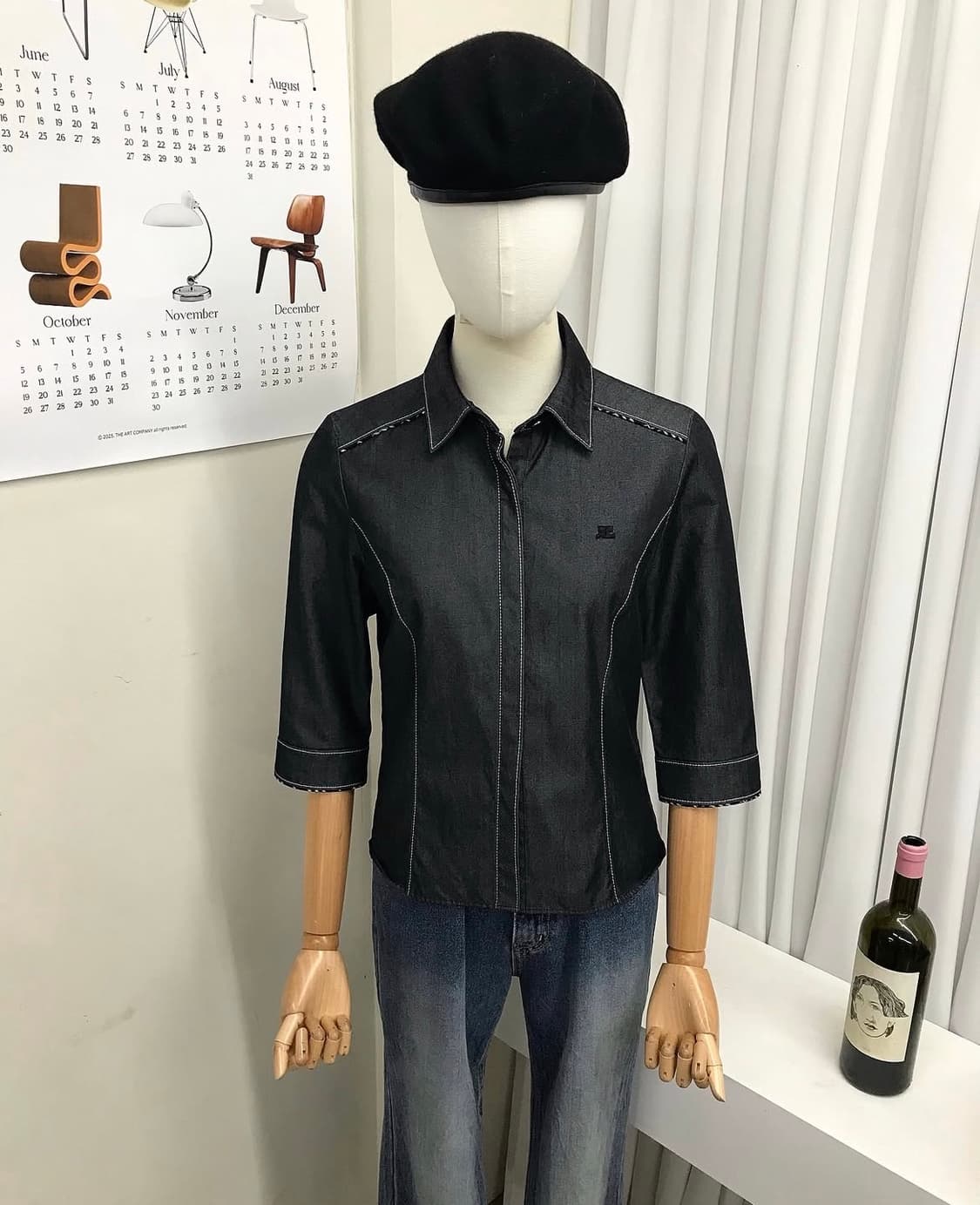 꾸레쥬 로고 7부 셔츠 상품이미지7