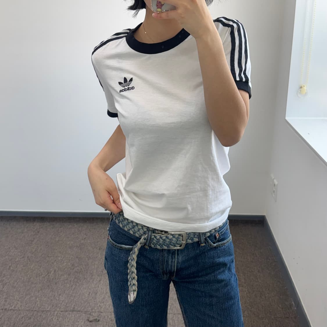 Adidas 아디다스 파이어로고 트랙탑 화이트 반팔 링거티  상품이미지1