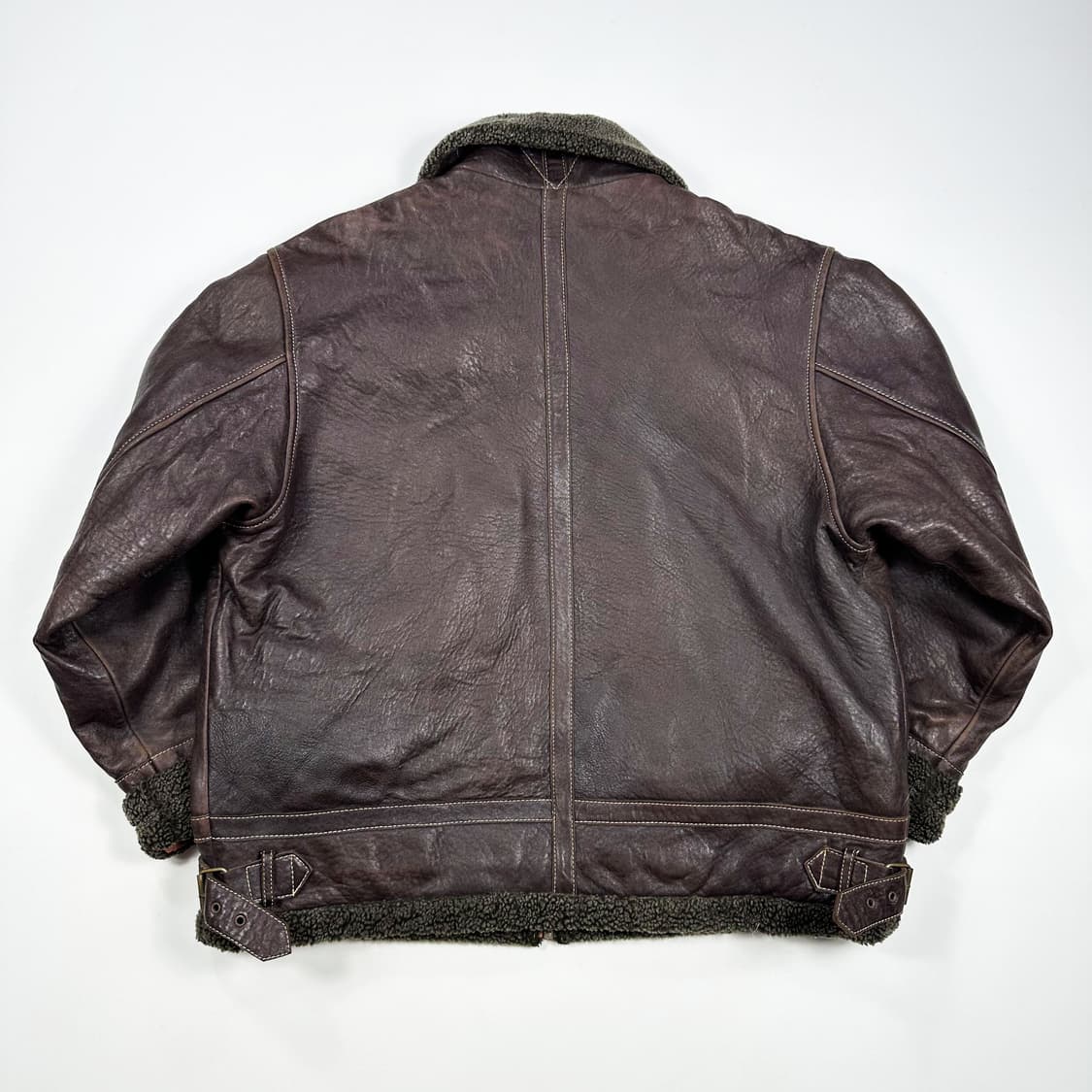 VTG 빈티지 오리지널 플라이트 가죽 무스탕 브라운 L 상품이미지3