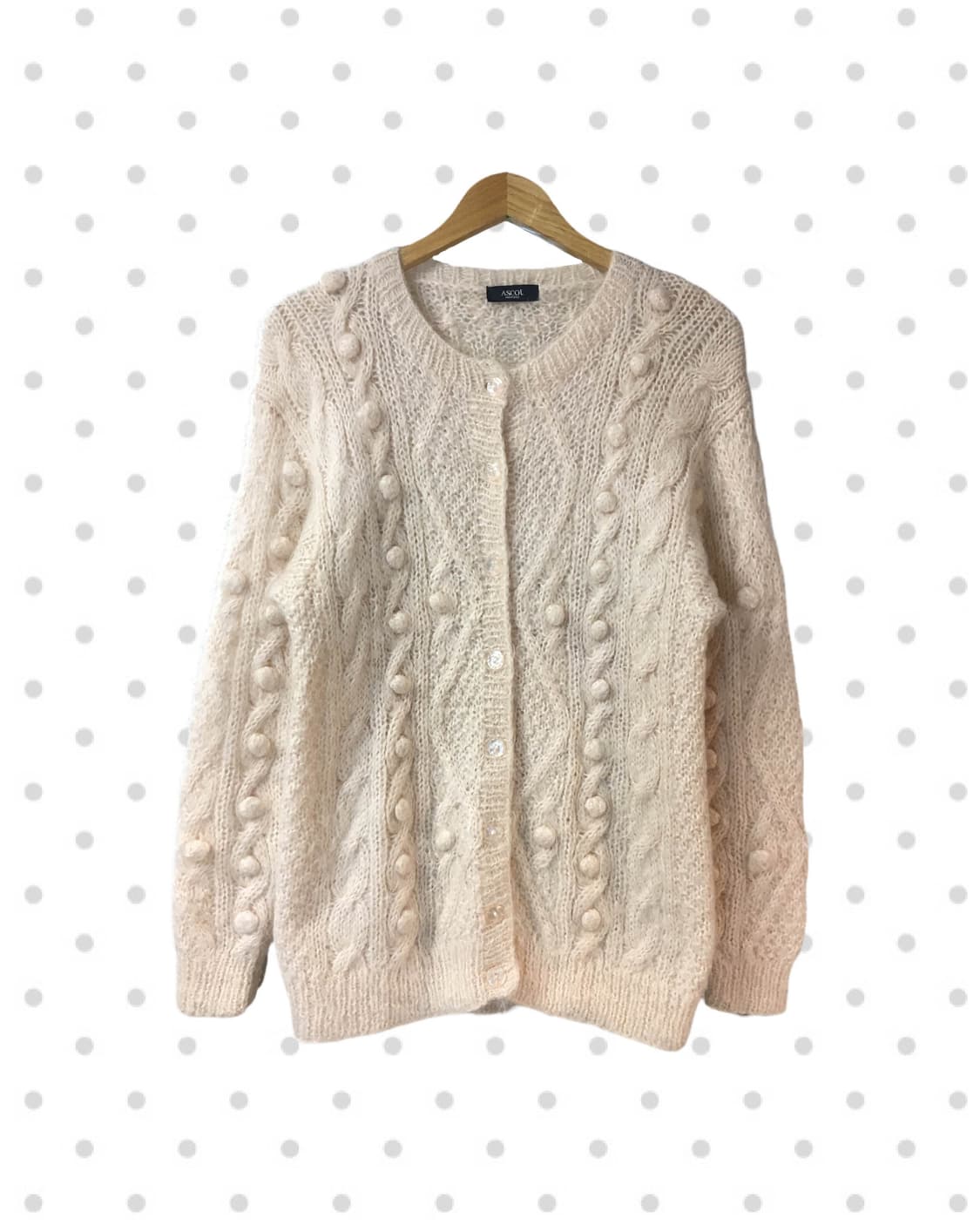 VINTAGE CABLE KNIT CARDIGAN BEIGE 상품이미지5