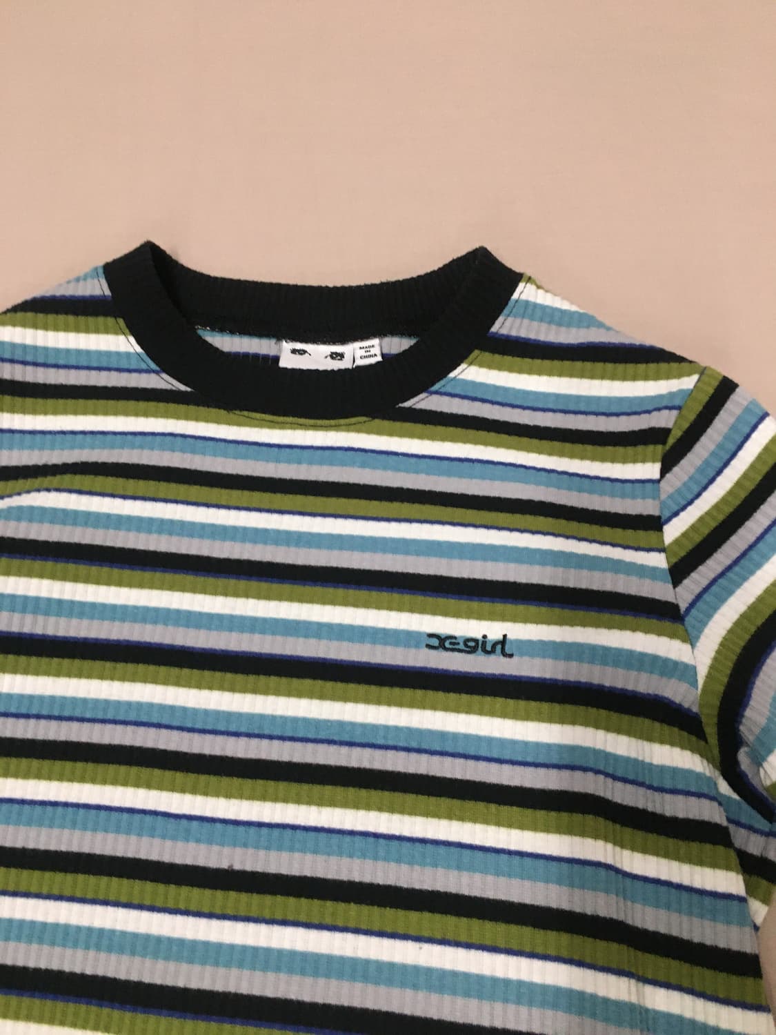 급처! 엑스걸 반팔 골지 니트 상품이미지3