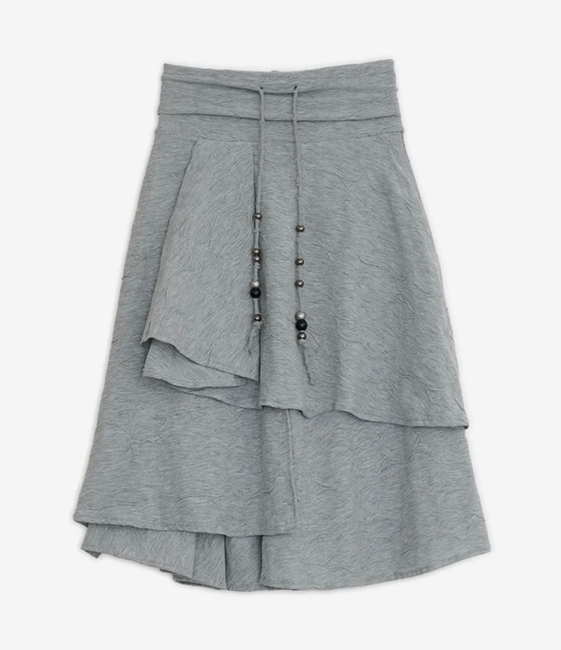 허그유어스킨 스타 플레어드 미디 스커트 (그레이) 상품이미지1