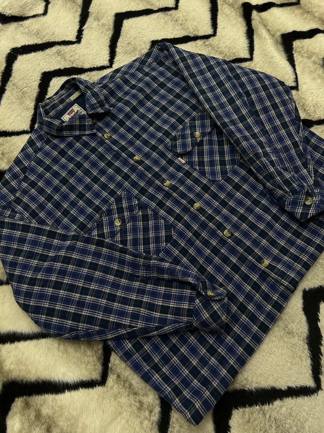 [XL]리바이스90s 체크 누빔 셔츠/안감퀄팅 상품이미지2