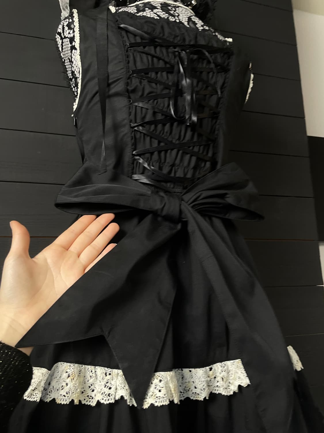 BODYLINE 바디라인 펑크 로리타 레이스 리본 코르셋 롱스커트 드레스 상품이미지5