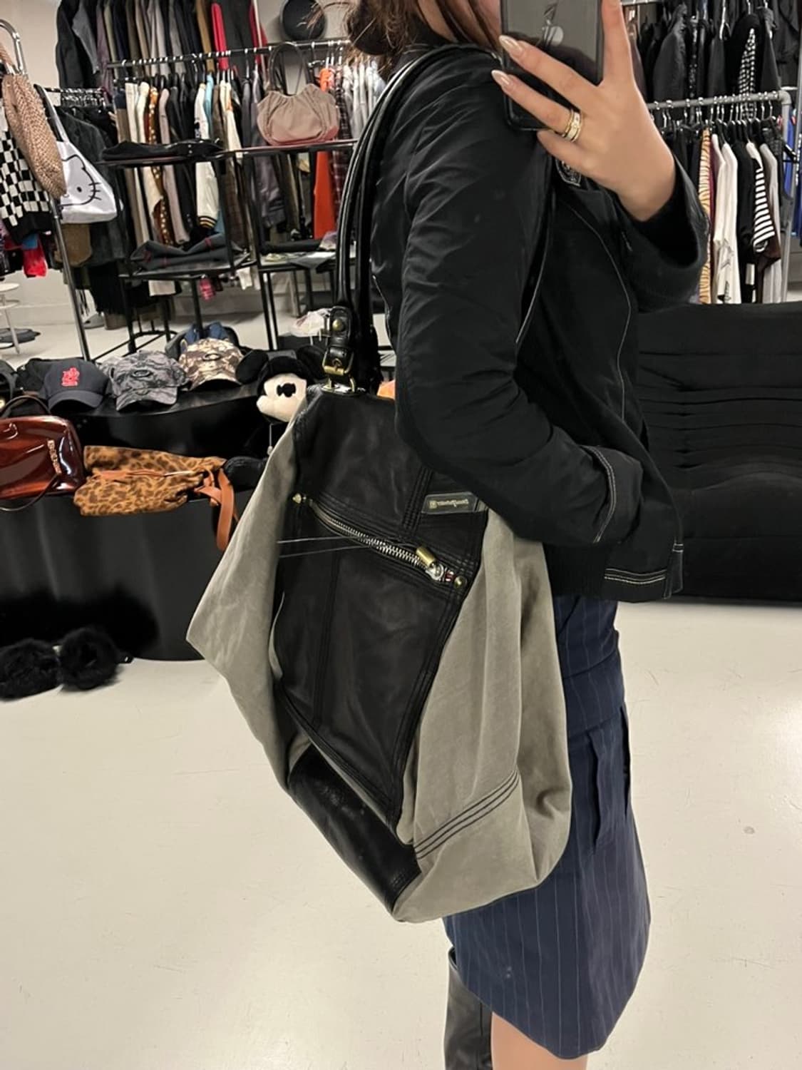 DIESEL INDUSTRY canvas & leather bag  상품이미지1