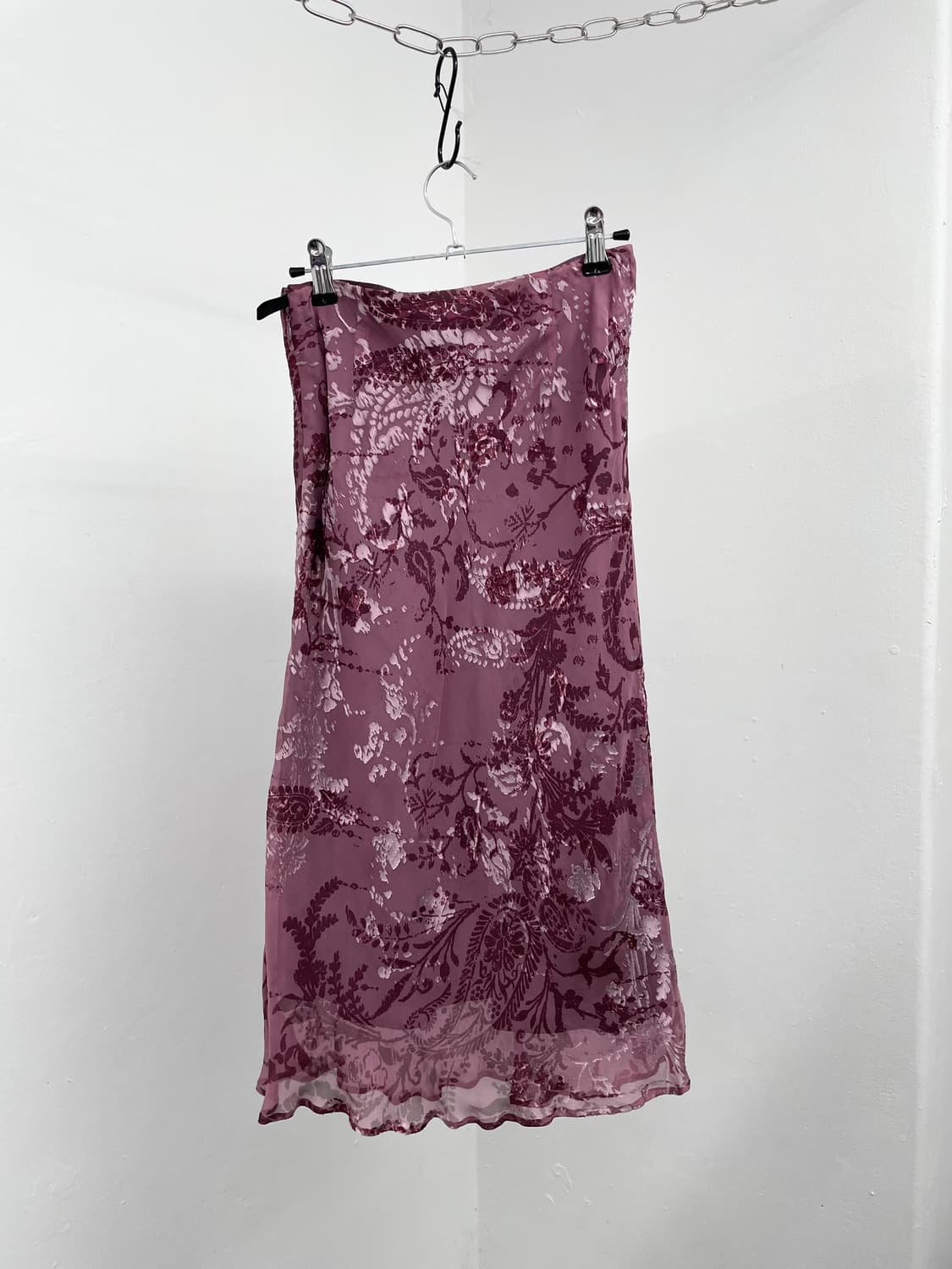 오리엔탈 핑크 페이즐리 시어 스커트 상품이미지3