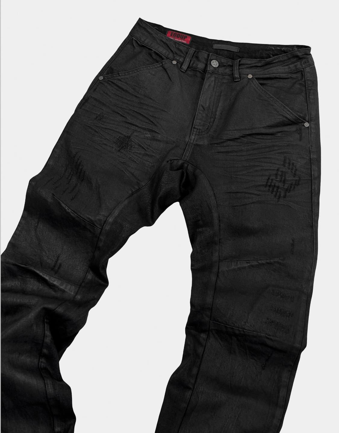 Water Monster Waxed Curved Slim Jeans 상품이미지3