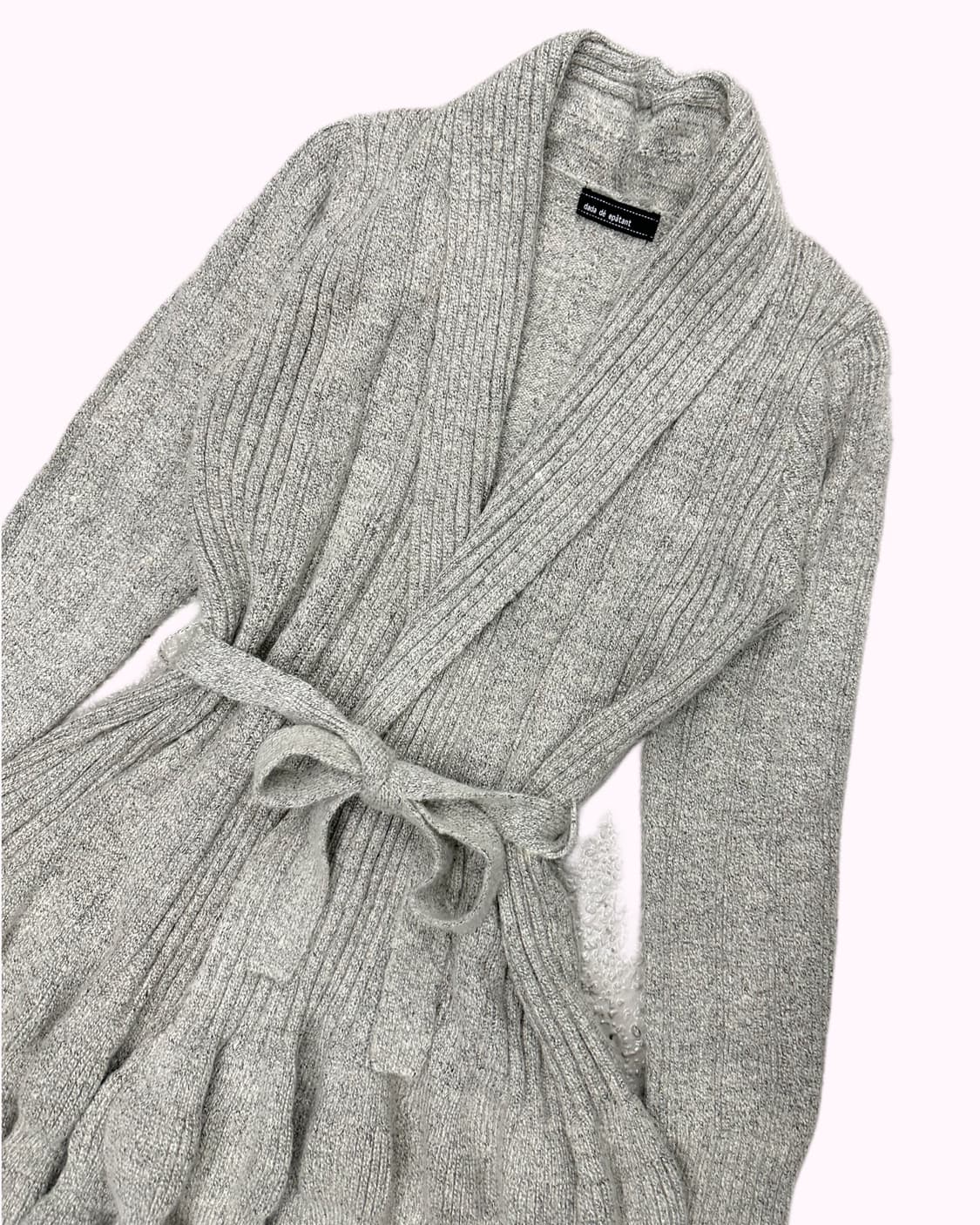 grey belted showl collar cardigan 상품이미지2