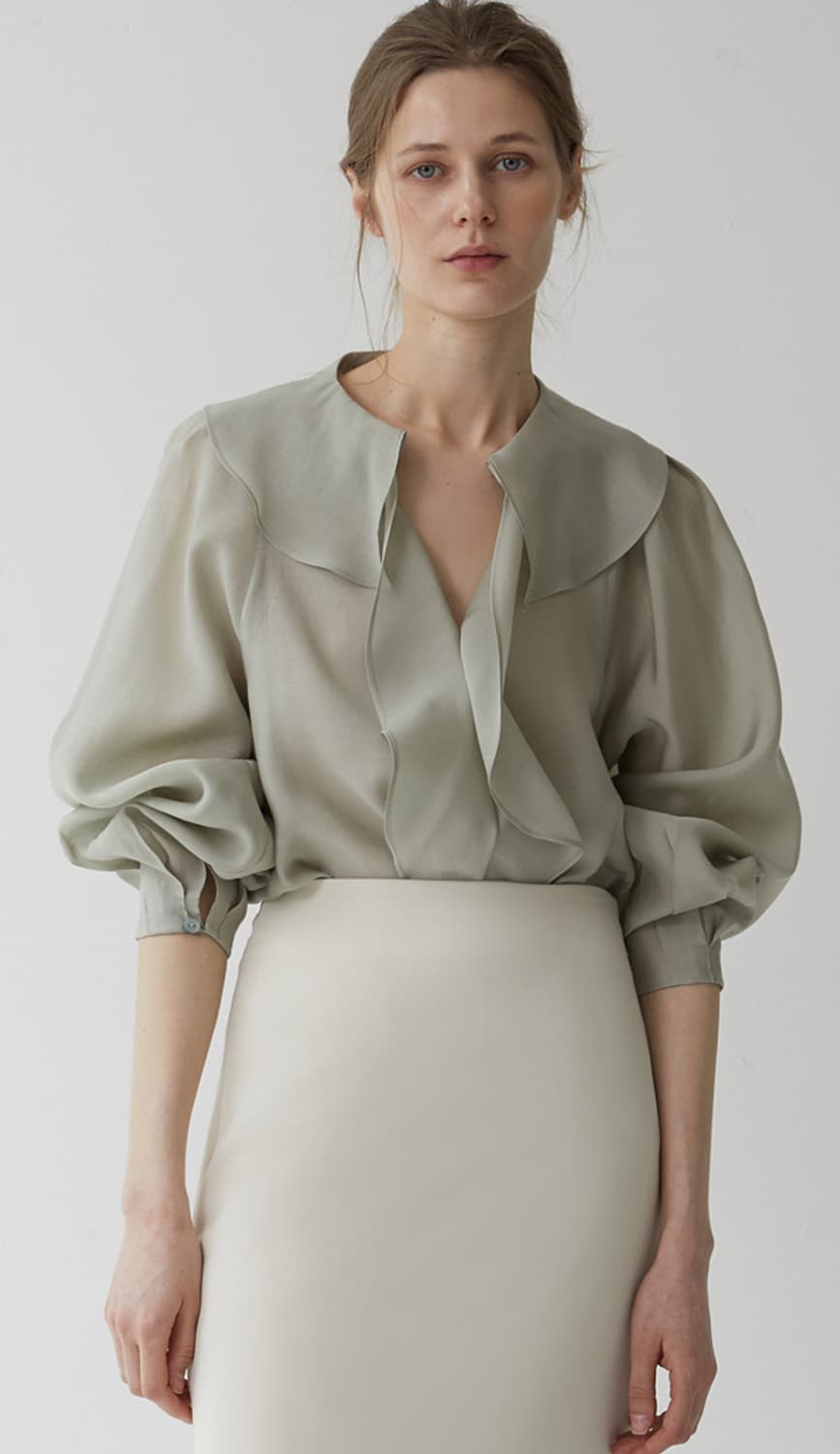 모멧 리아프 민트 블라우스  상품이미지1