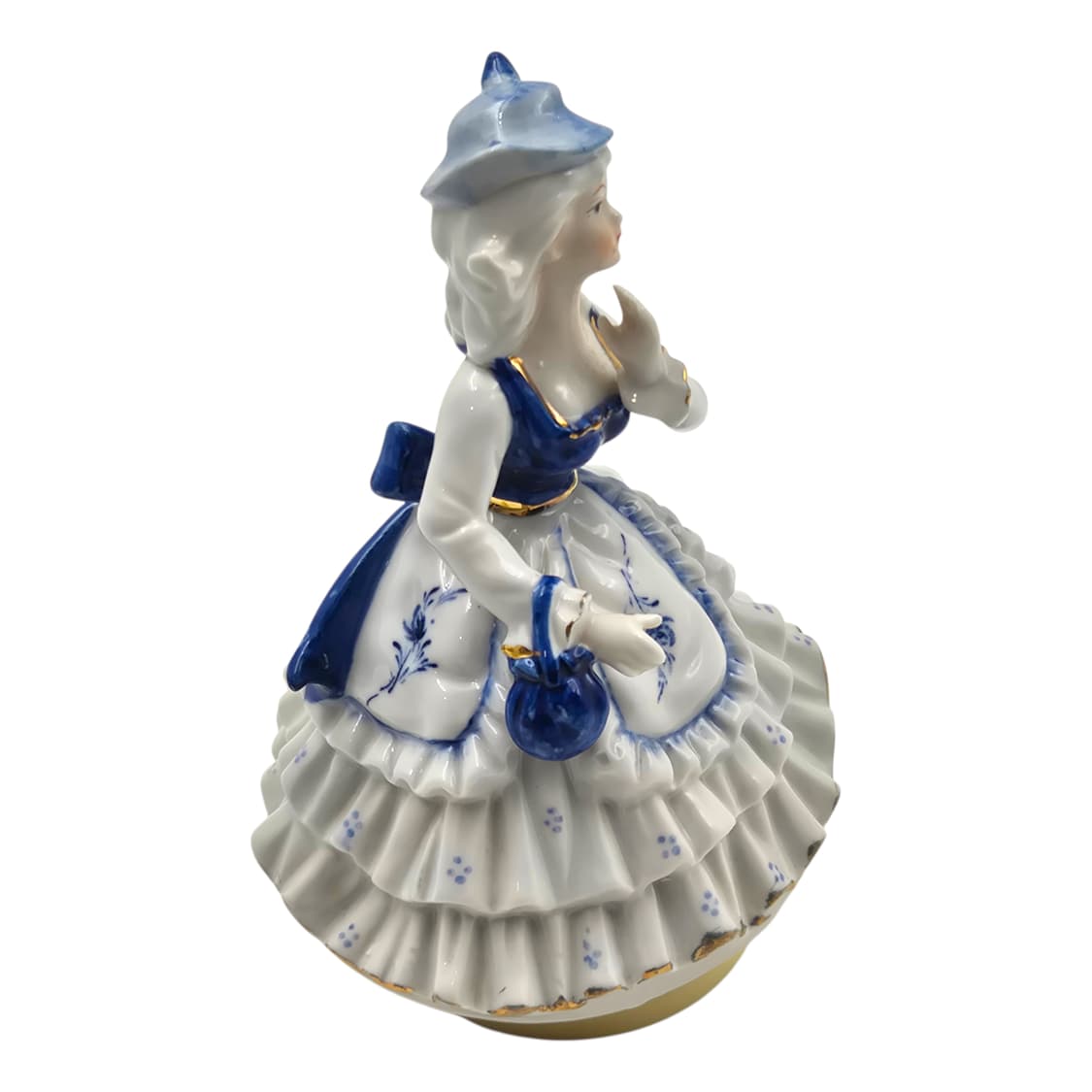 80s 가토 공예 엔틱 소녀 피겨린 오르골 상품이미지4