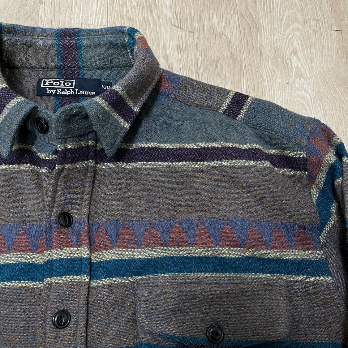 폴로 랄프로렌 헤비 울 네이티브 패턴 포켓 워크 셔츠 [멀티] L/100 상품이미지4