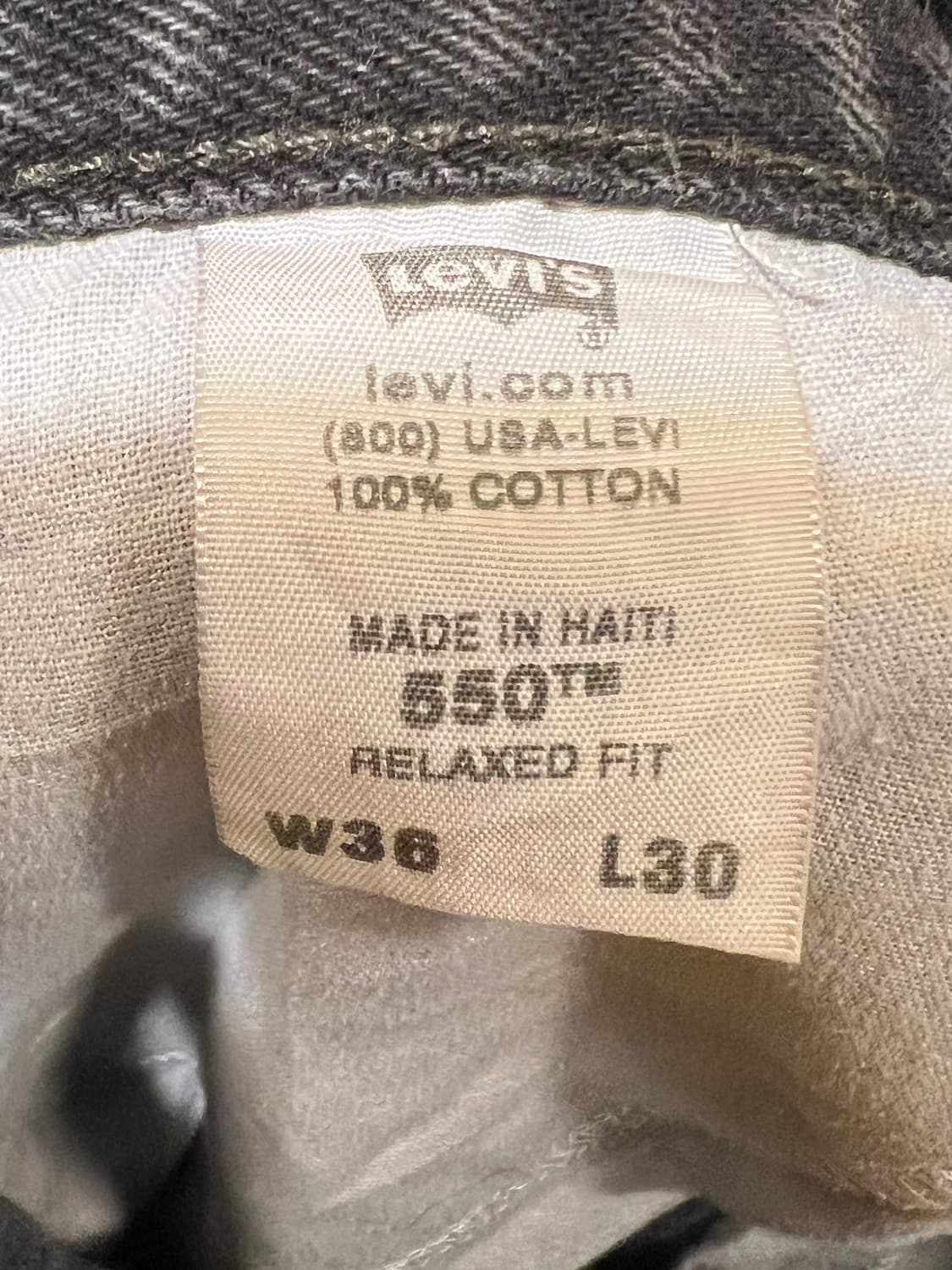 00s [36x30] 리바이스 550 릴랙스 핏 블랙 데님 상품이미지9