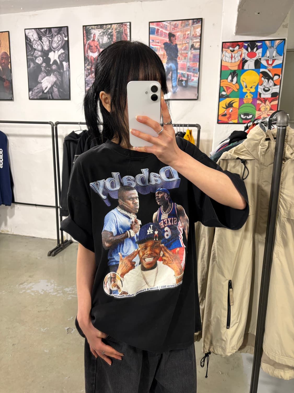 다베이비 힙합 그래픽 반팔 상품이미지3