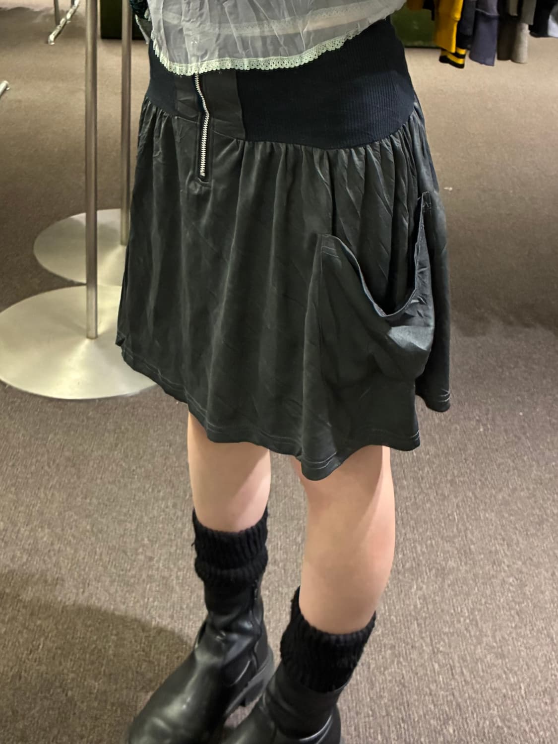 M)Japanese vintage 여성 지퍼 디자인 미니 스커트 상품이미지1