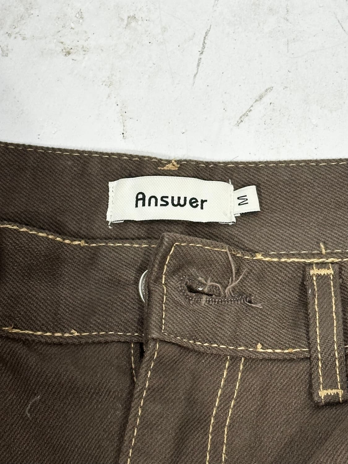일본 빈티지 Answer 브라운 와이드 데님 팬츠 청바지 M 상품이미지7