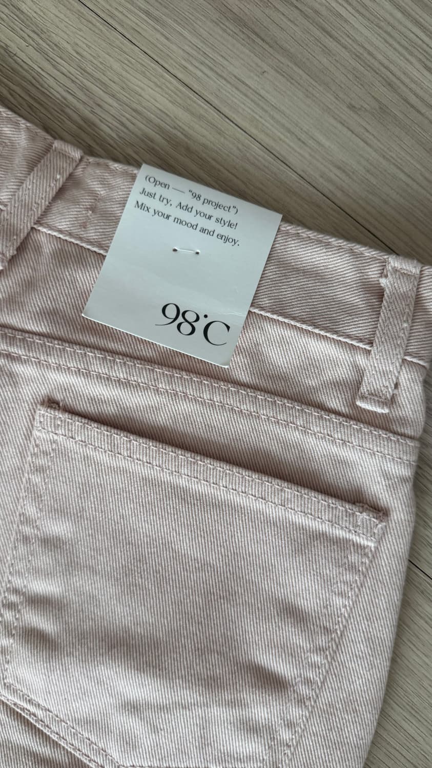 연핑크색 와이드 데님 팬츠 상품이미지3