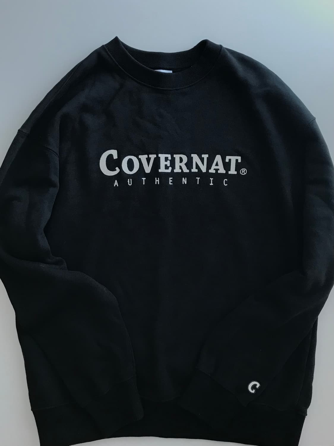 커버낫 어센틱 로고 맨투맨 블랙 M 상품이미지1