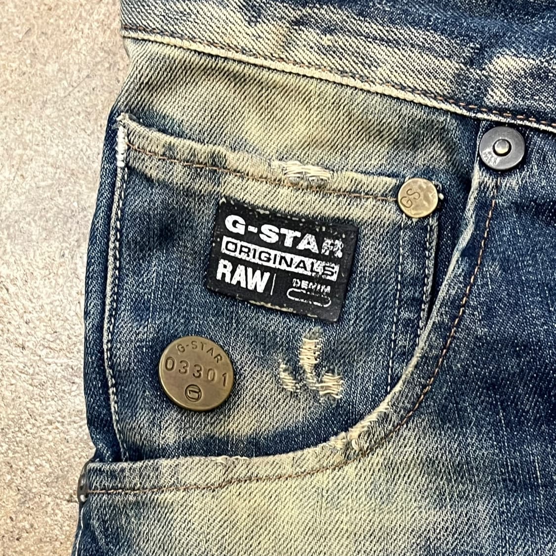 [정품/30] G-STAR RAW 데미지 워싱 청바지 b14 상품이미지6