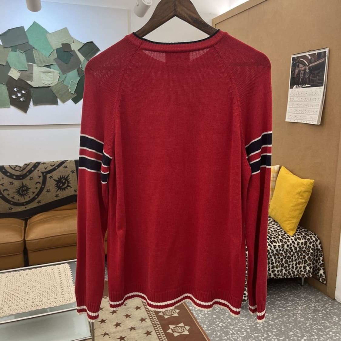 WWS 레트로 00's 뉴욕양키스 배색 라인 니트 95 C10340 상품이미지4