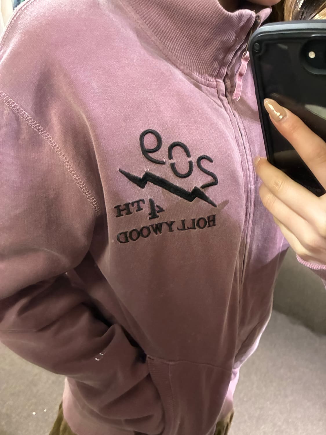 M)Japanese vintage 여성 모브 하이넥 집업 상품이미지3