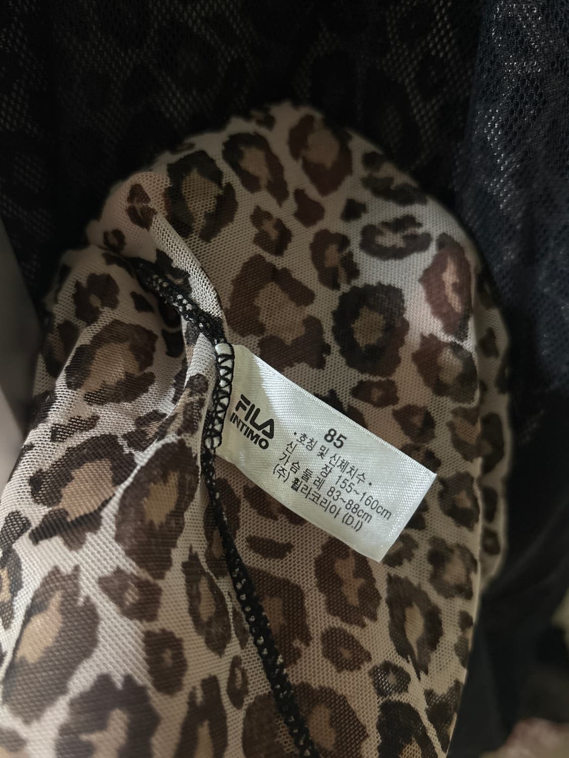 휠라 블랙 레오파드 메쉬 슬립 드레스 상품이미지4