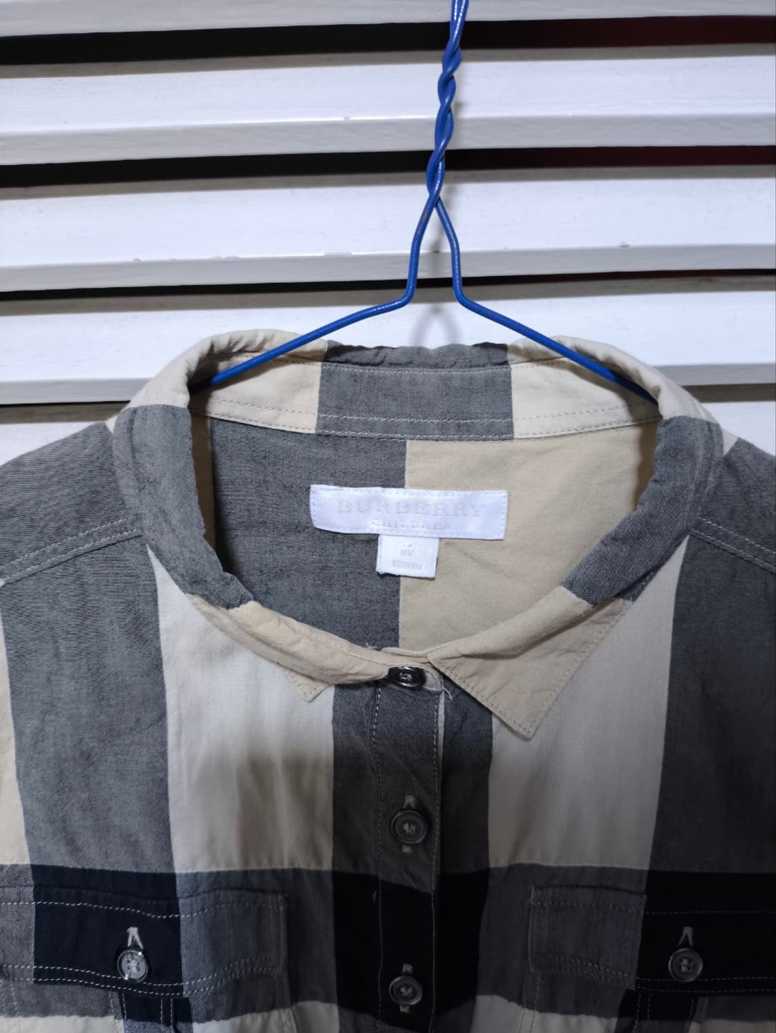 8Y 버버리 키즈 체크셔츠 원피스 상품이미지2