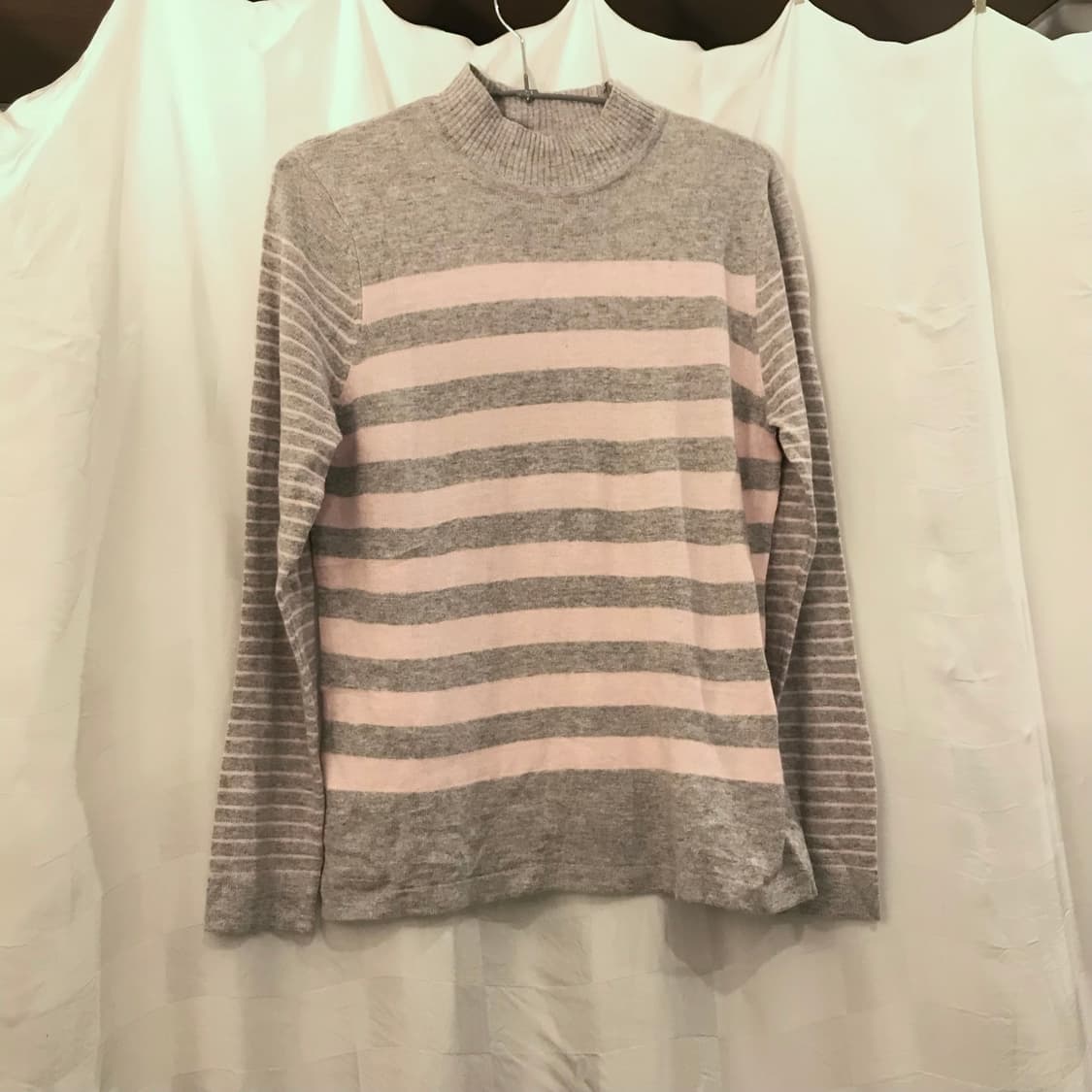 JPN Vintage 모리걸 너드 로걀 스트라이프 반목티 상품이미지2