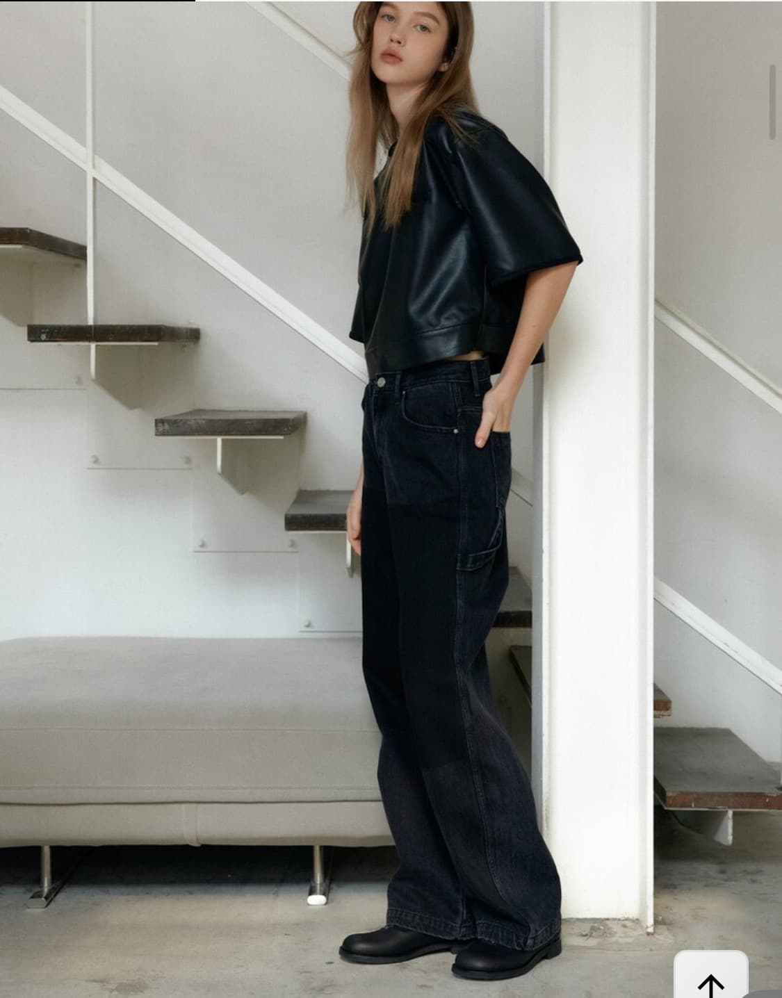 새상품) 렉스튜디오 블랙포인트 워싱데님팬츠 M (정가 139,000원) 상품이미지6