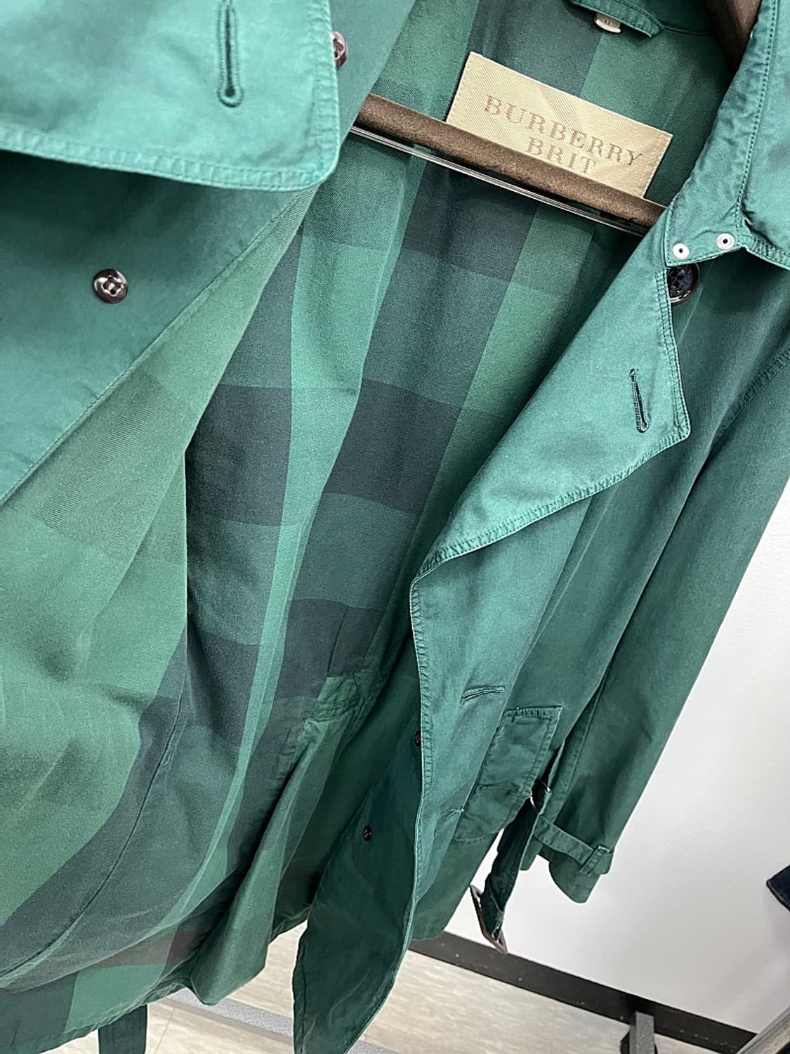 100) 버버리 모스그린 코튼 트렌치코트  상품이미지7