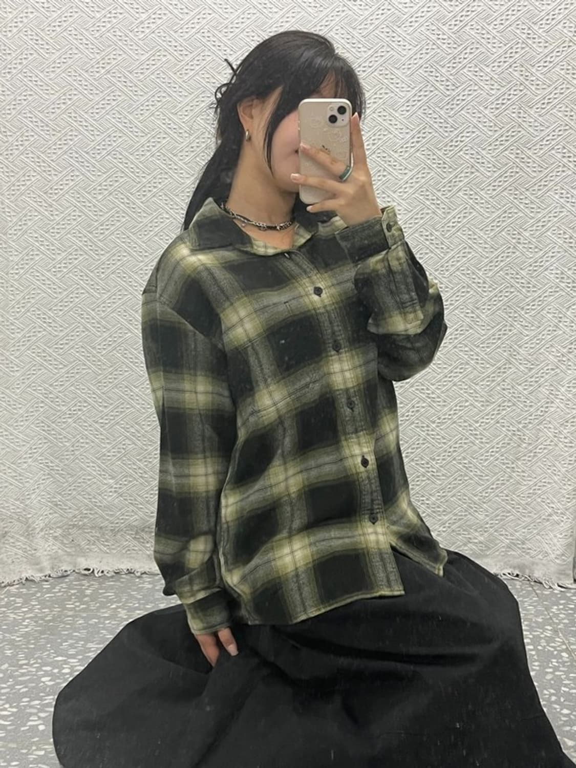 유니클로 플란넬 체크 셔츠 L C06486 상품이미지1