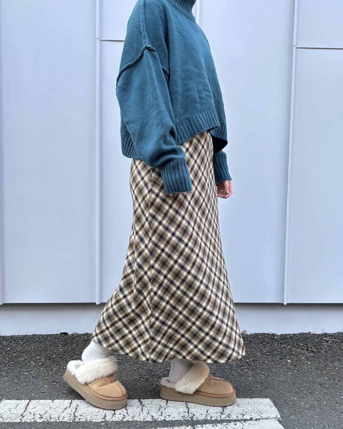 일본빈티지 체커 롱스커트  상품이미지1