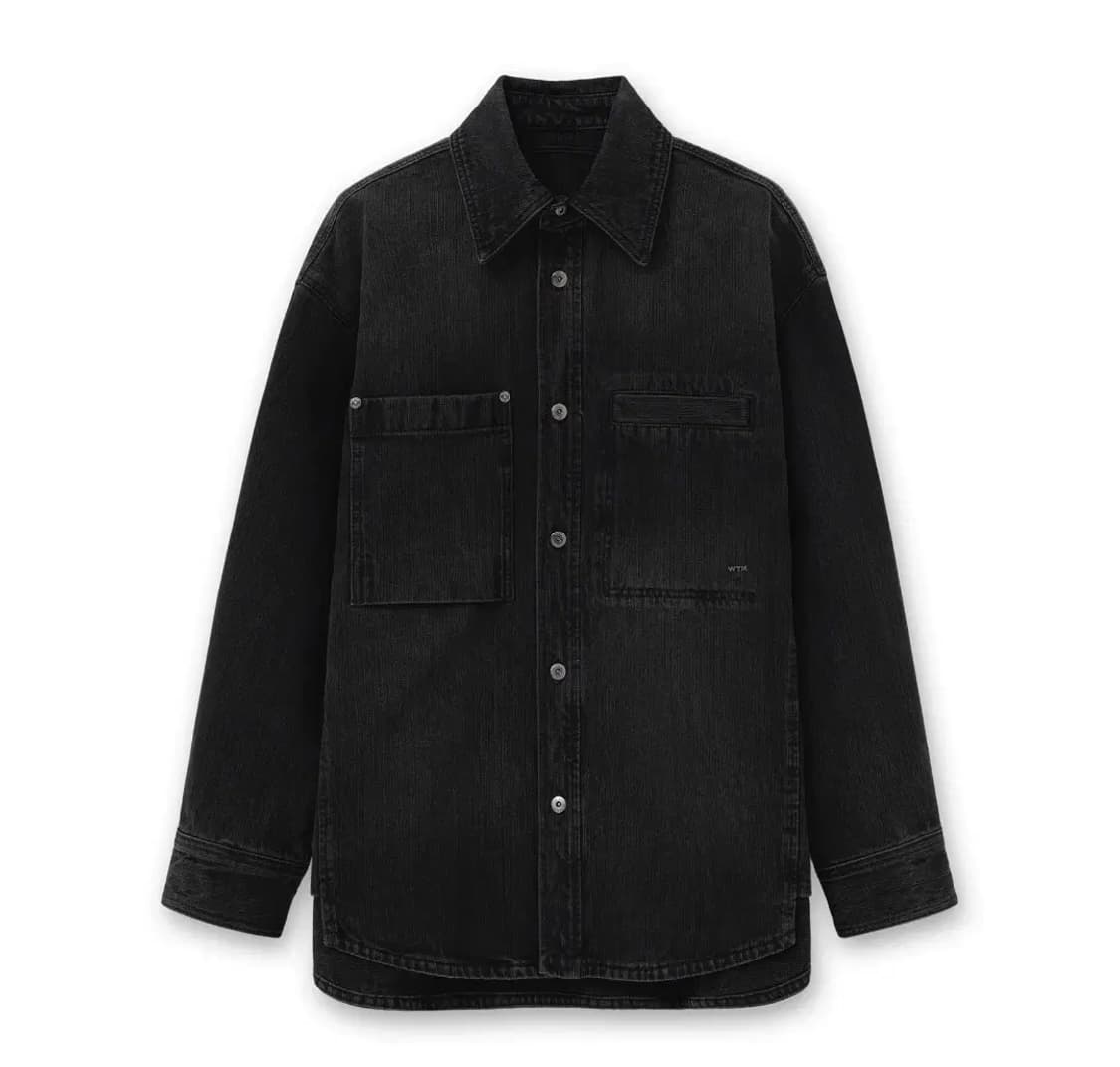 우영미 26ss 워싱데님 백로고 셔츠 상품이미지4