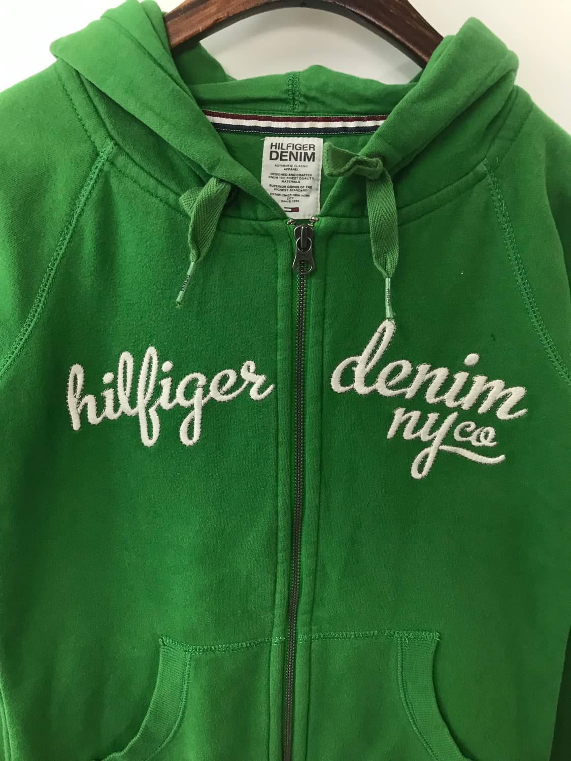 타미힐피거 자수로고 그린 후드집업 상품이미지4