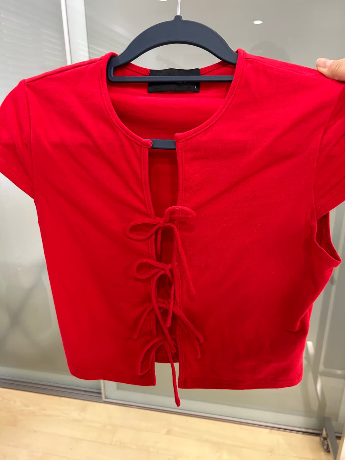 사이다 리본 매듭 포인트 반팔 상품이미지1