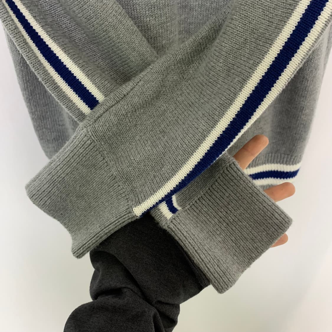 타미힐피거 반 하이넥 그레이 니트 집업 가디건 빈티지 남성 S 남녀공용 상품이미지8