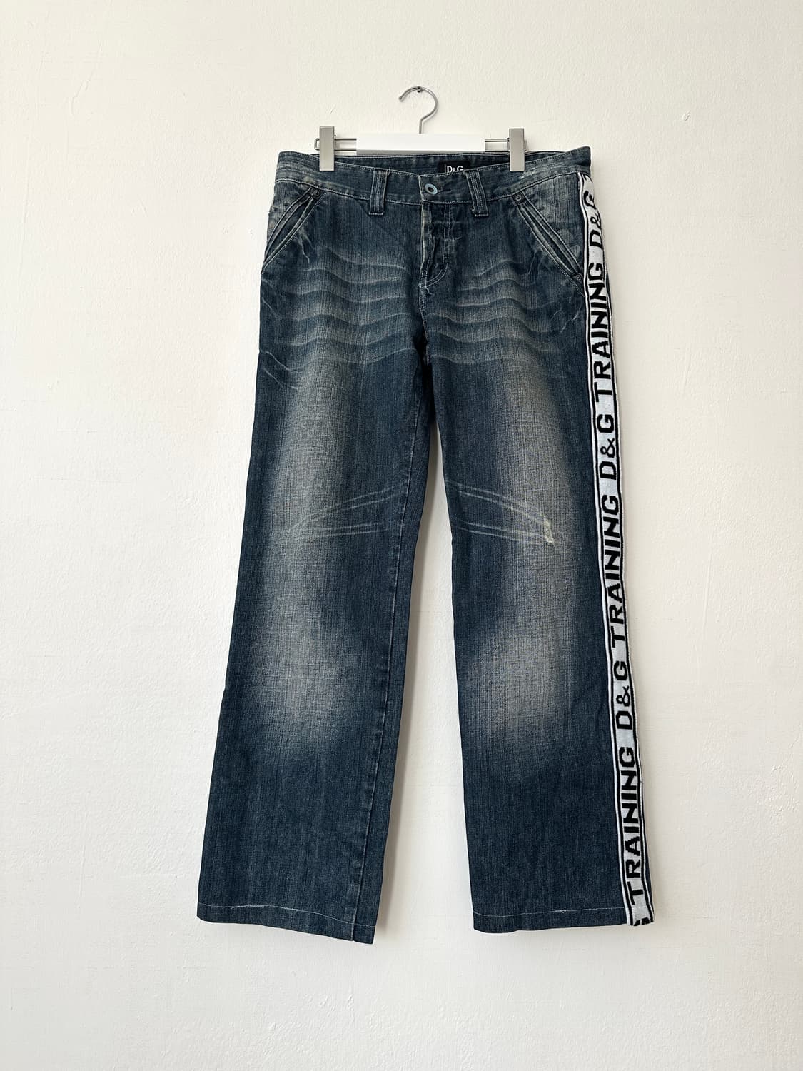 돌체앤가바나 2000s 사이드라인 로고 와이드 데님진 상품이미지5