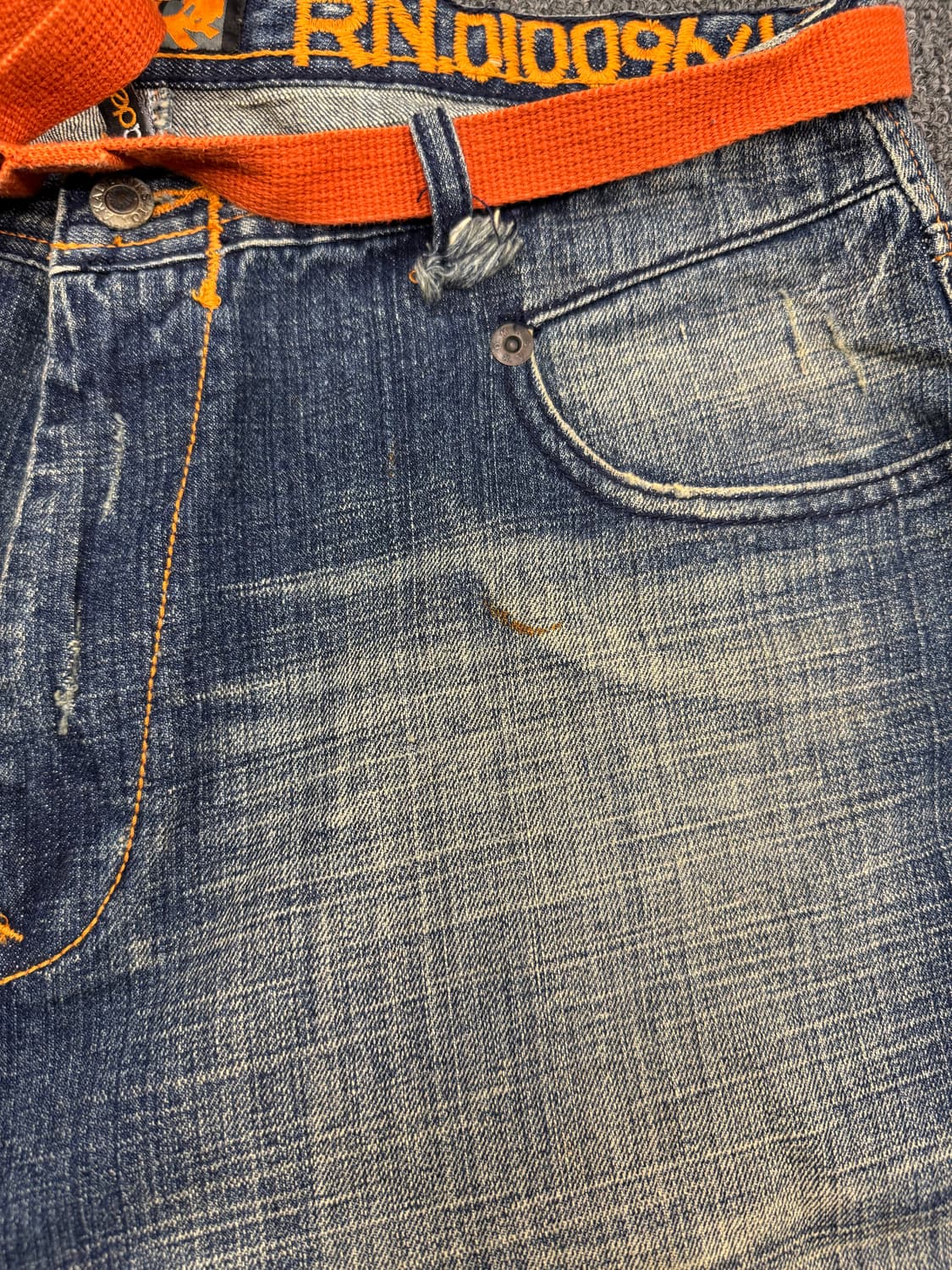 36)Akademiks 빈티지 패치 자수 버뮤다 데님팬츠 상품이미지5