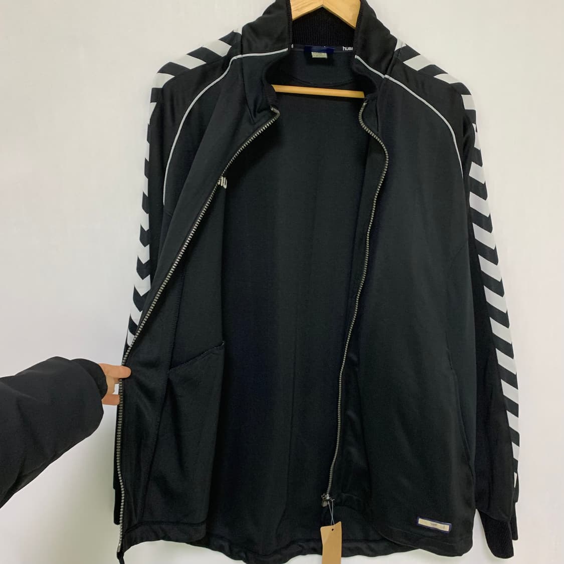 hummel 험멜 빈티지 트랙 자켓 져지 블랙 무채색 00s 고프코어 상품이미지7