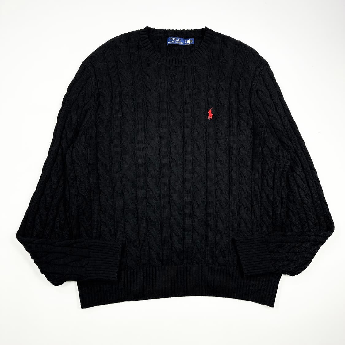 폴로 랄프로렌 포니 블랙 꽈배기 니트 (L) 상품이미지2